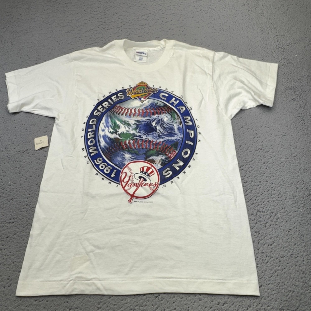 VINTAGE New York Yankees Shirt Mens Medium World Series 1996 Pro Player MLB NOS